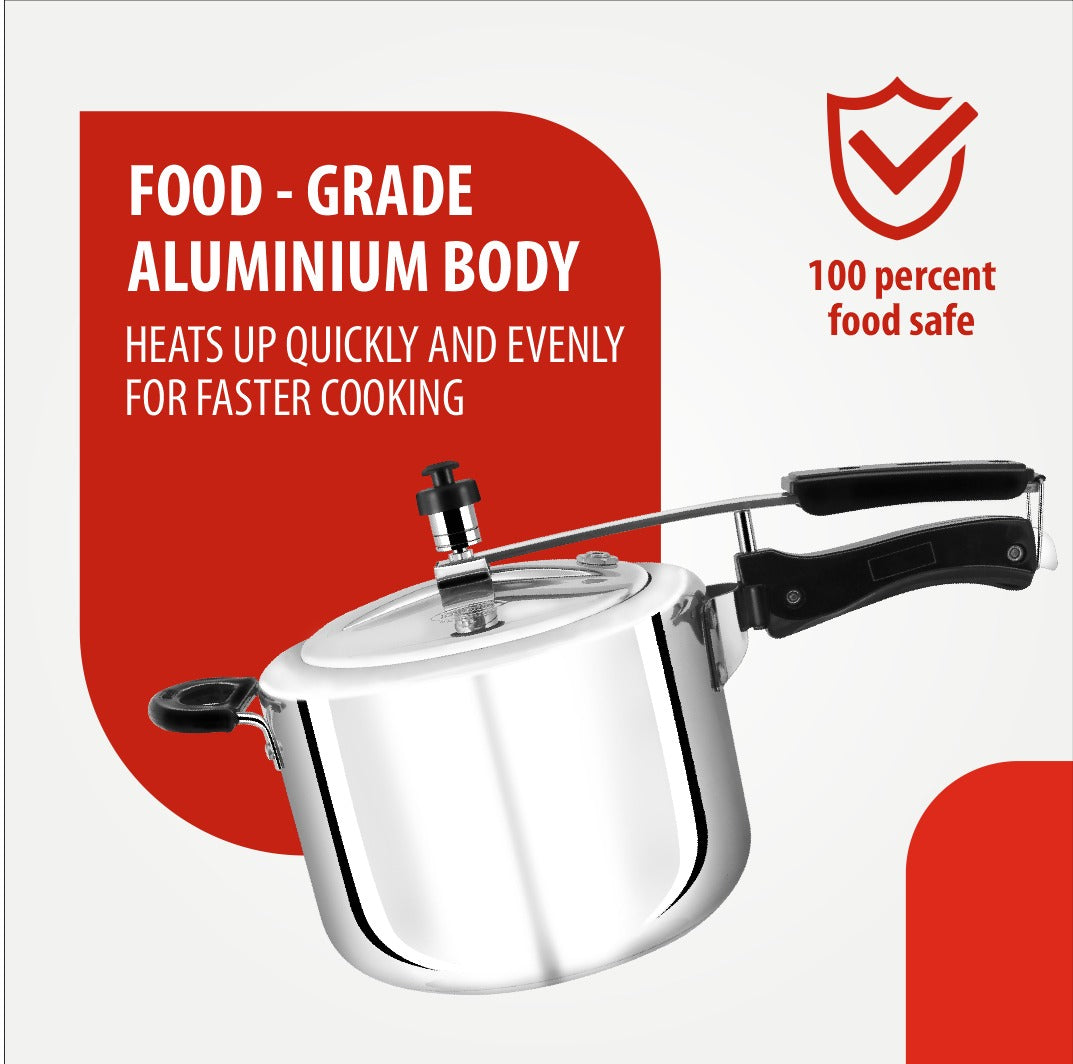 Royal Classic Aluminium Pressure Cooker 4MM Heavy Duty – Fast &amp; Safe Cooking