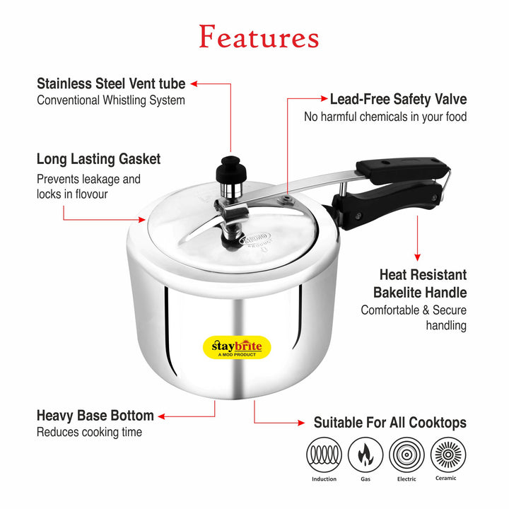 Royal Classic Aluminium Pressure Cooker 4MM Heavy Duty – Fast &amp; Safe Cooking