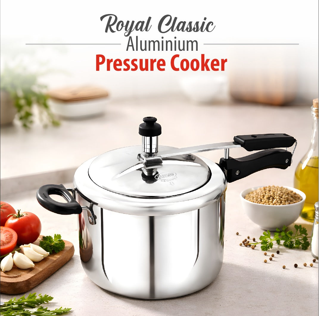 Royal Classic Aluminium Pressure Cooker 4MM Heavy Duty – Fast &amp; Safe Cooking