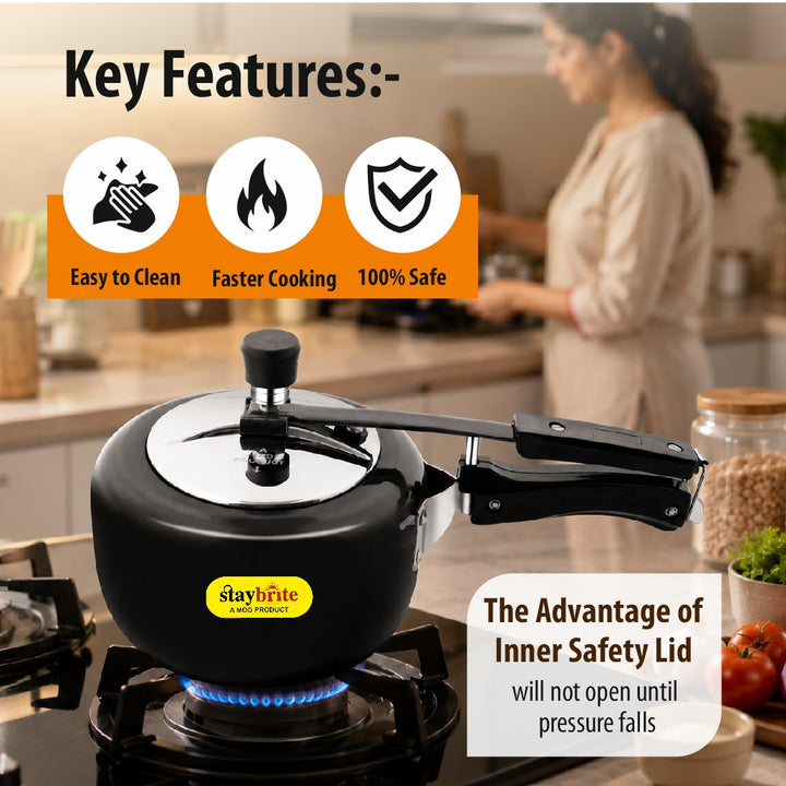 Hard Anodized Maple Pressure Cooker – Durable, Fast Cooking &amp; Scratch Resistant