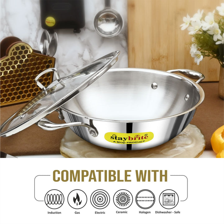 Triply Kadai | 3-Ply Stainless Steel for Even Heat Cooking