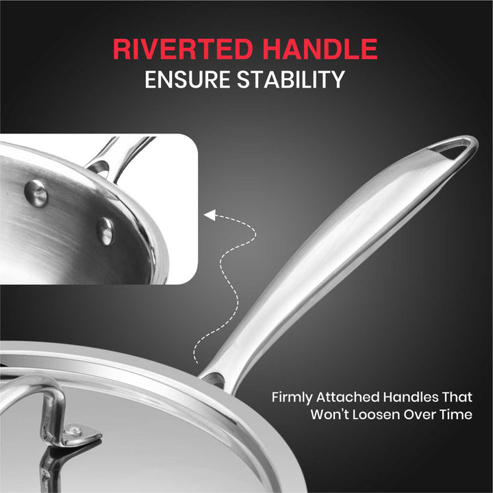 Triply Frypan – 3-Ply Stainless Steel Fry Pan for Healthy, Even &amp; Oil-Efficient Cooking