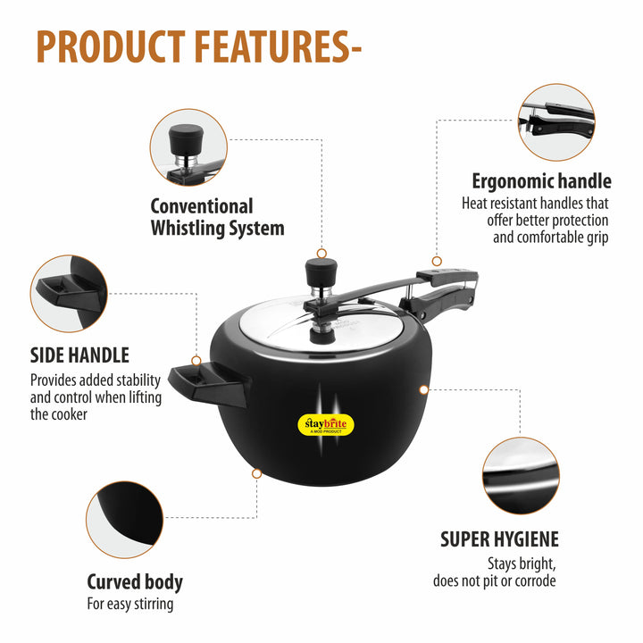 Hard Anodized Maple Pressure Cooker – Durable, Fast Cooking &amp; Scratch Resistant
