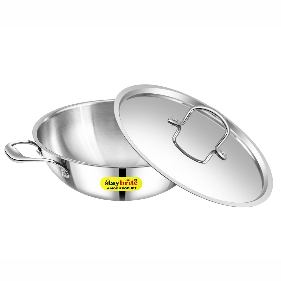 Triply Deep Kadai | 3-Ply Stainless Steel for Even Heat Cooking