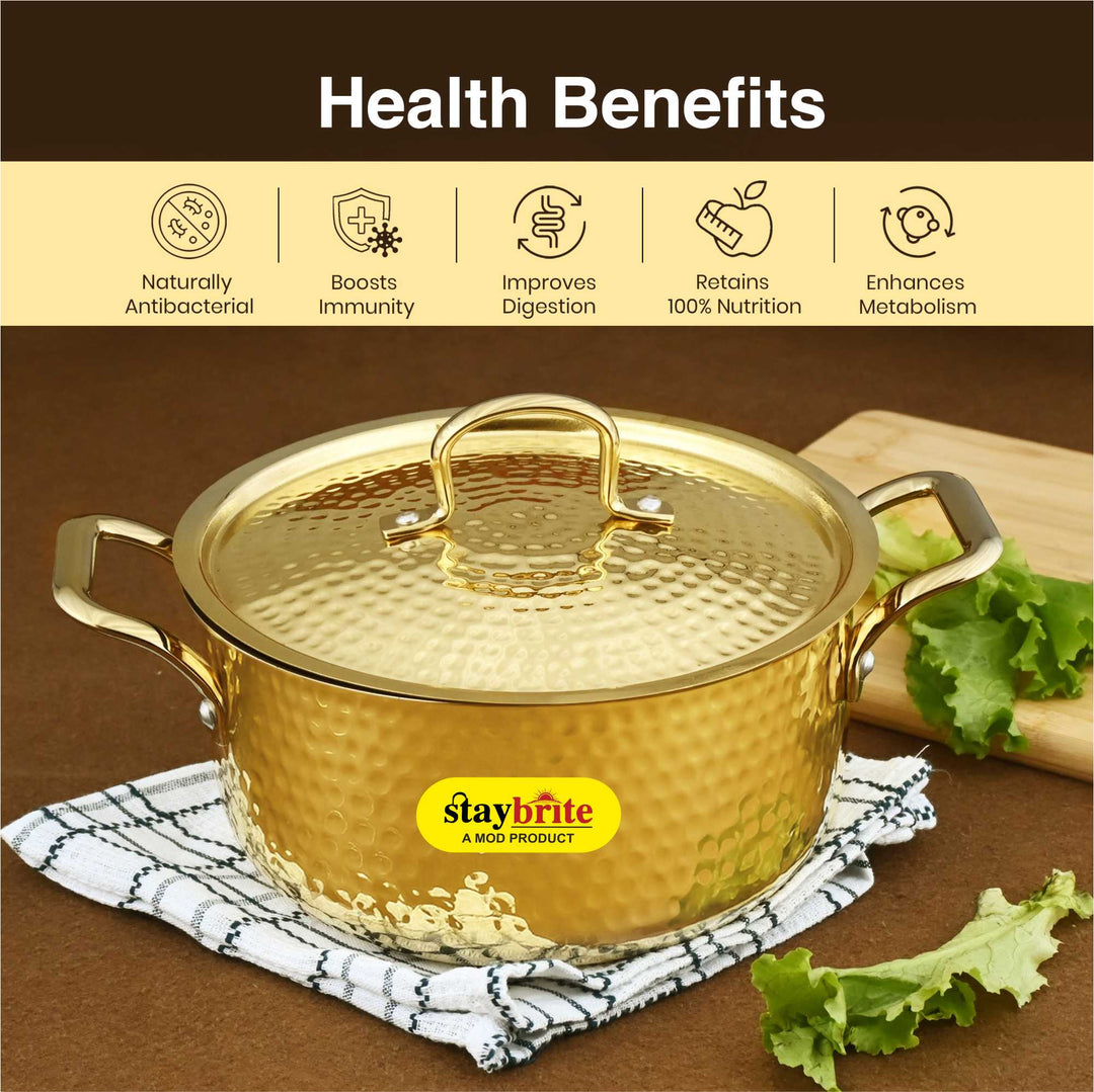 Premium Brass Stock Pot for Home &amp;amp; Professional Kitchens | Staybrite Cookware