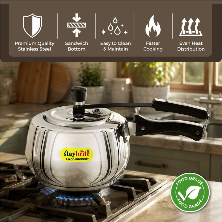 Stainless Steel Handi Pressure Cooker | Healthy, Durable and Quick Cooking for Indian Kitchens
