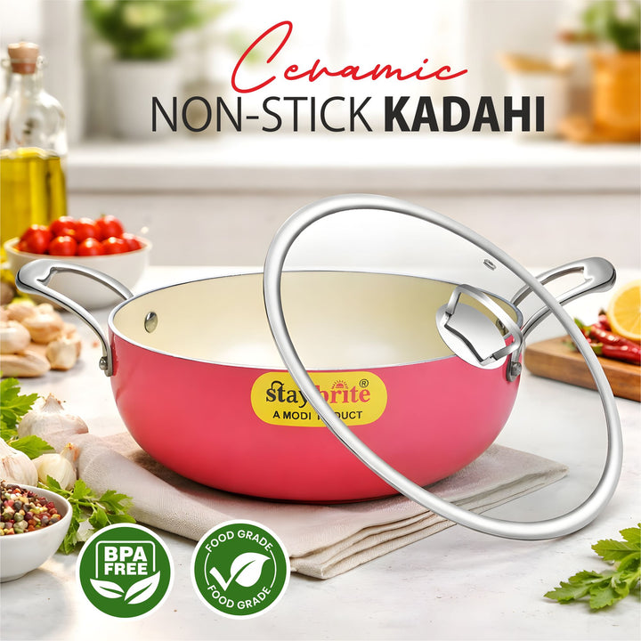 Ceramic Coated  Kadahi – PFOA Free Deep Kadhai for Daily Cooking