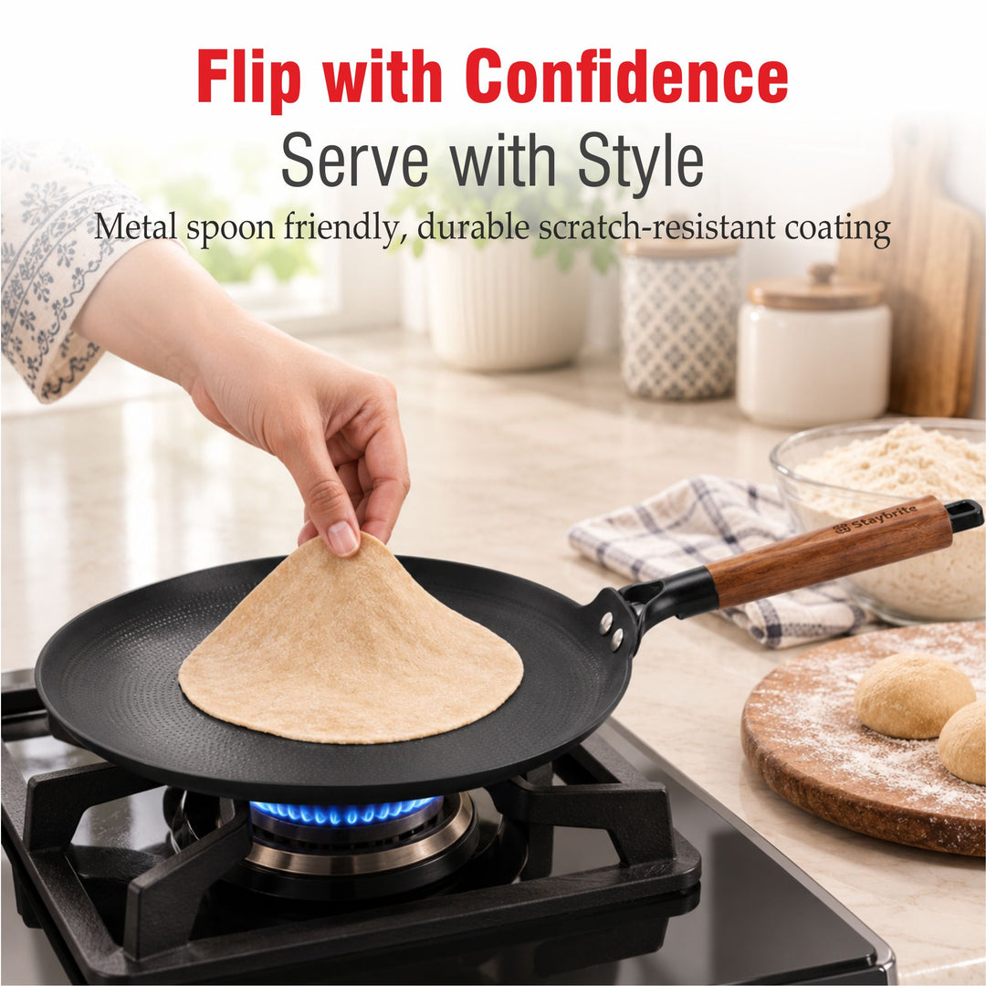 Cast Craft Honeycomb 26 cm Roti Tawa, Durable &amp; Easy Cooking