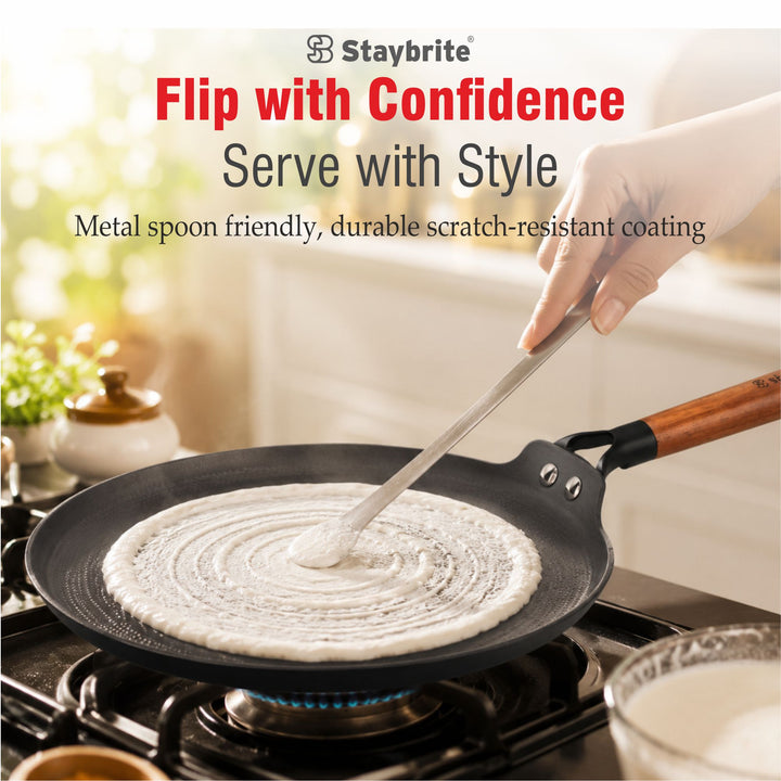 Cast Craft Honeycomb 28 cm Dosa Tawa, Perfect Crispy Dosas Every Time