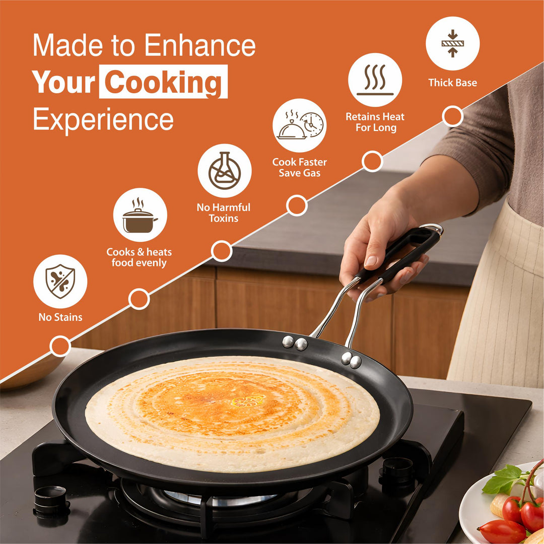 Staybrite Hard Anodized Dosa Tawa | Crispy &amp; Even Dosa Cooking