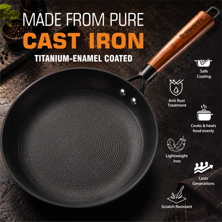 Cast Craft Honeycomb Frypan, Superior Heat Retention for Daily Cooking