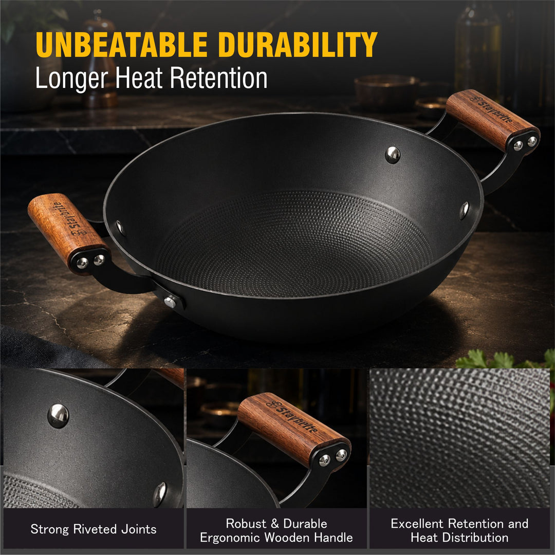 Cast Craft Honeycomb Kadai, Even Heating &amp; Healthy Cooking