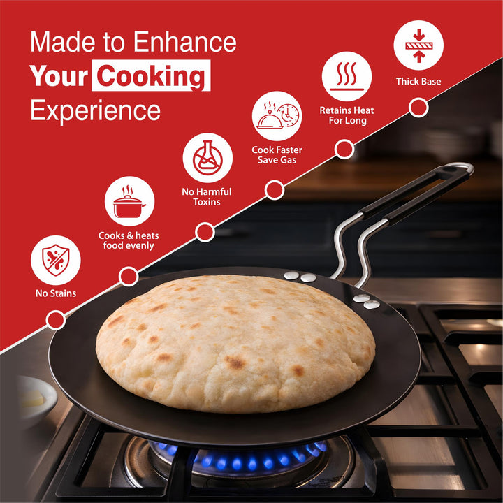 Staybrite Hard Anodized Roti Tawa | Extra Heavy Tawa for Soft Rotis