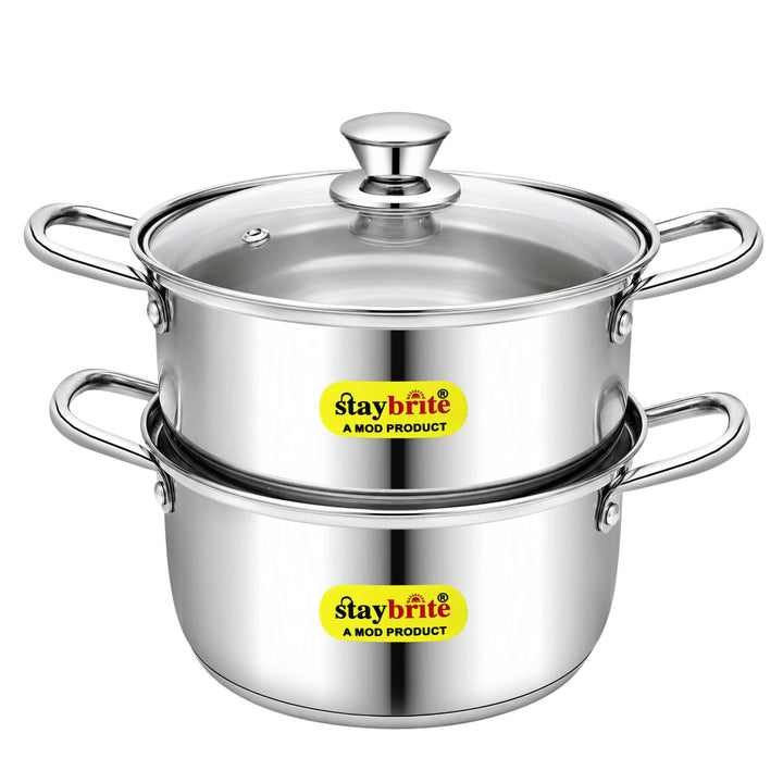 Staybrite Multi - Purpose Stainless Steel Steamer Kadai -20 cm
