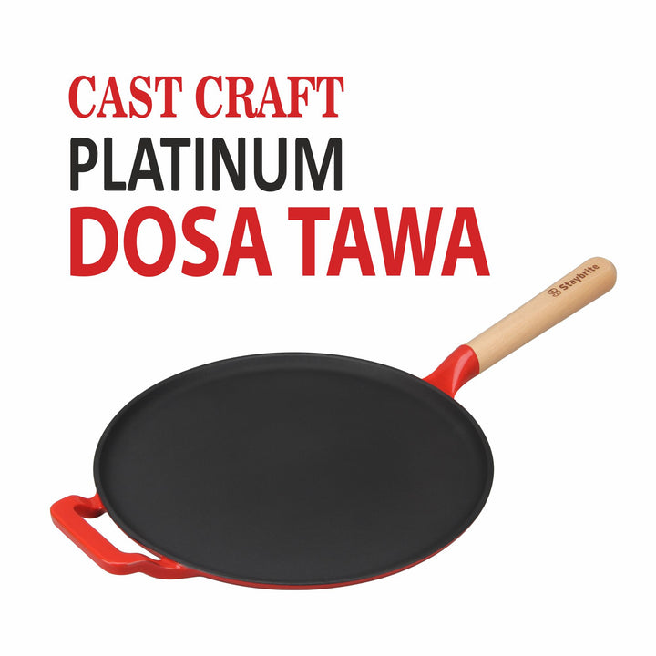 Cast Craft Platinum 28 cm Tawa, Durable &amp; Easy Cooking