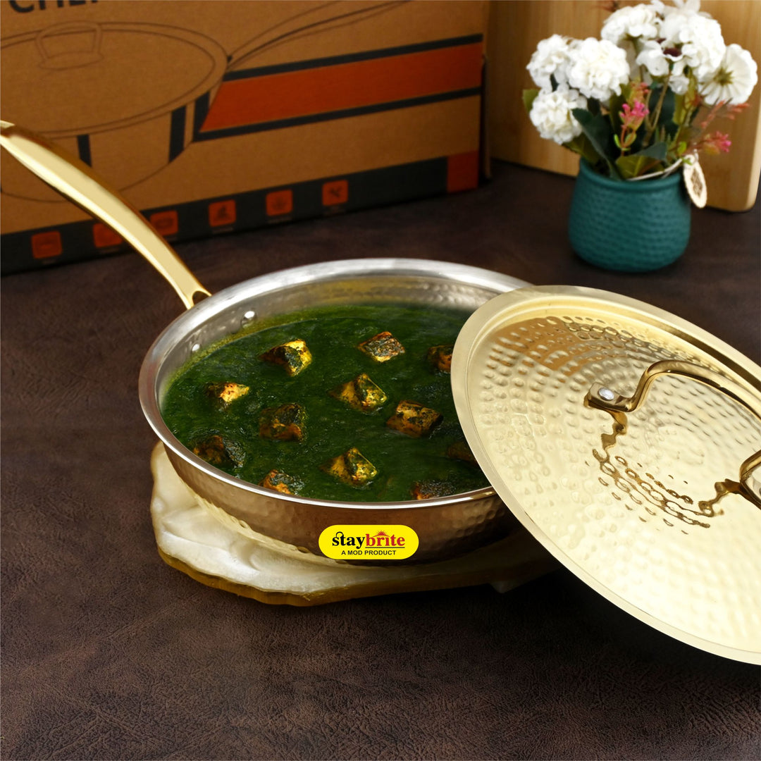 Brass Frypan | Pure Brass Frying Pan | Staybrite Cookware