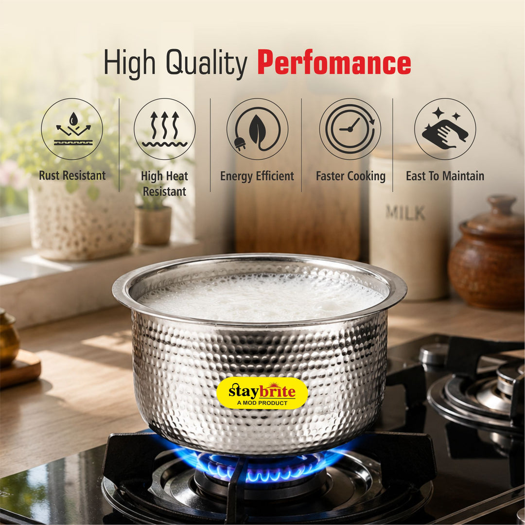 Triply Hammered Tope – 3-Ply Stainless Steel Tope for Even Heating &amp; Healthy Cooking