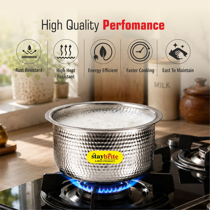 Triply Hammered Tope – 3-Ply Stainless Steel Tope for Even Heating &amp; Healthy Cooking