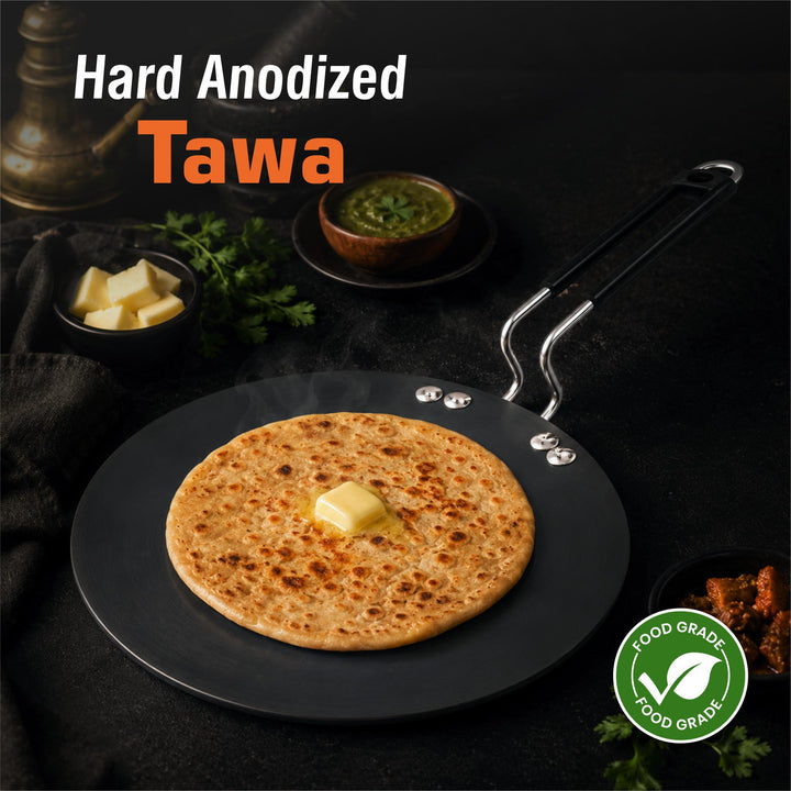 Staybrite Hard Anodized Roti Tawa | Extra Heavy Tawa for Soft Rotis