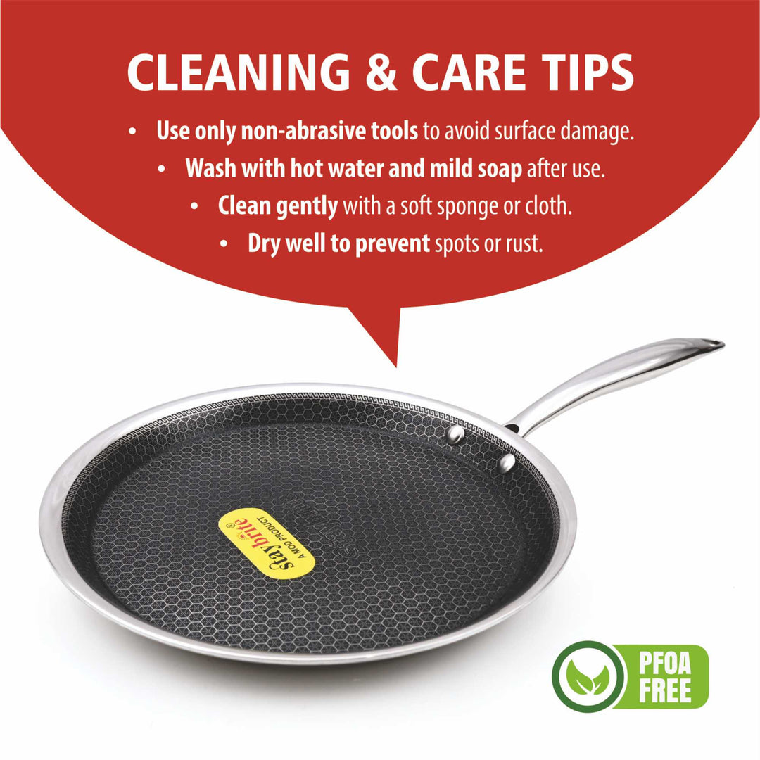 Triply Stainless Steel Dosa Tawa 3 mm with Honeycomb Non-Stick Surface