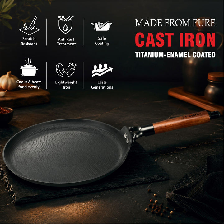Cast Craft Honeycomb 26 cm Roti Tawa, Durable &amp; Easy Cooking