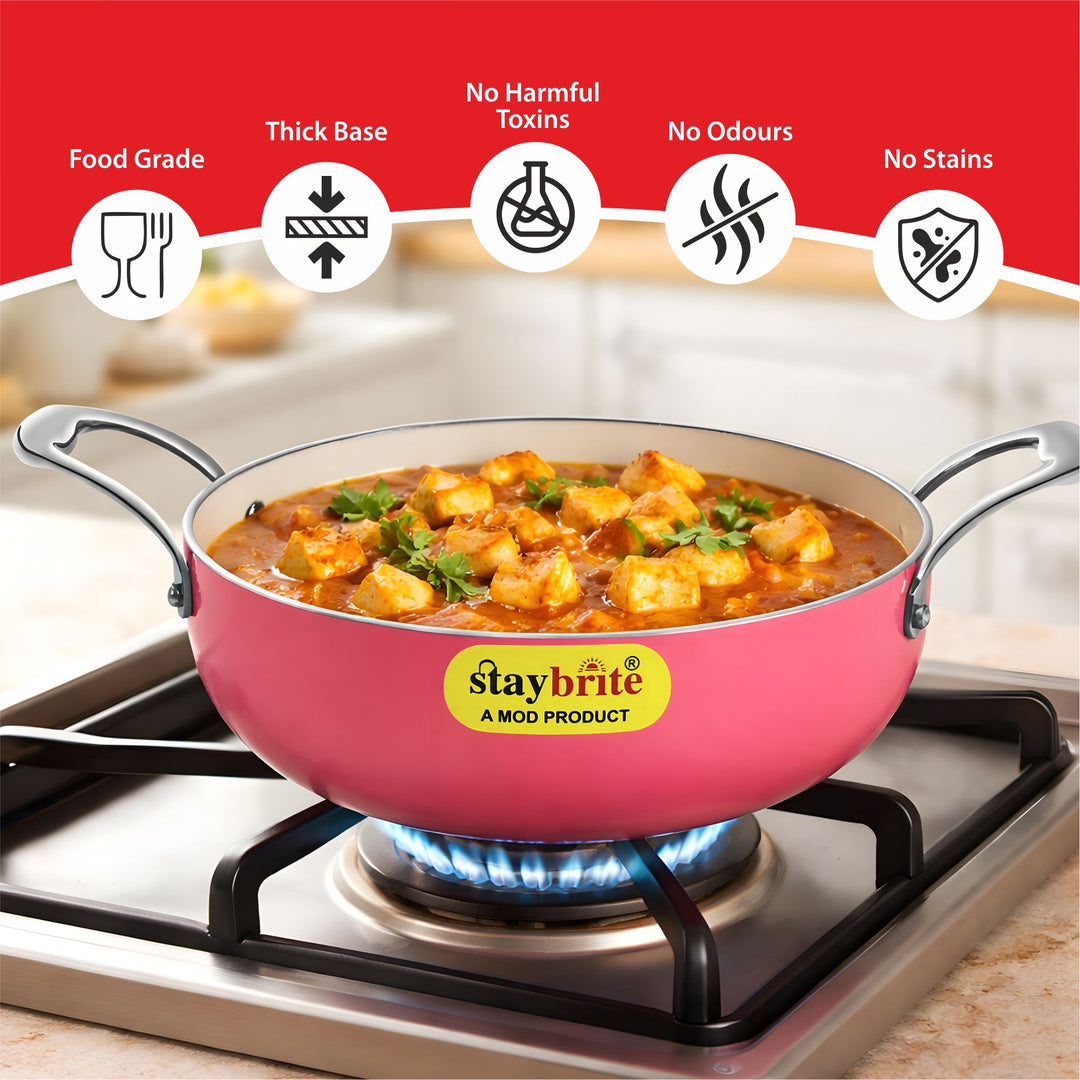 Ceramic Coated  Kadahi – PFOA Free Deep Kadhai for Daily Cooking
