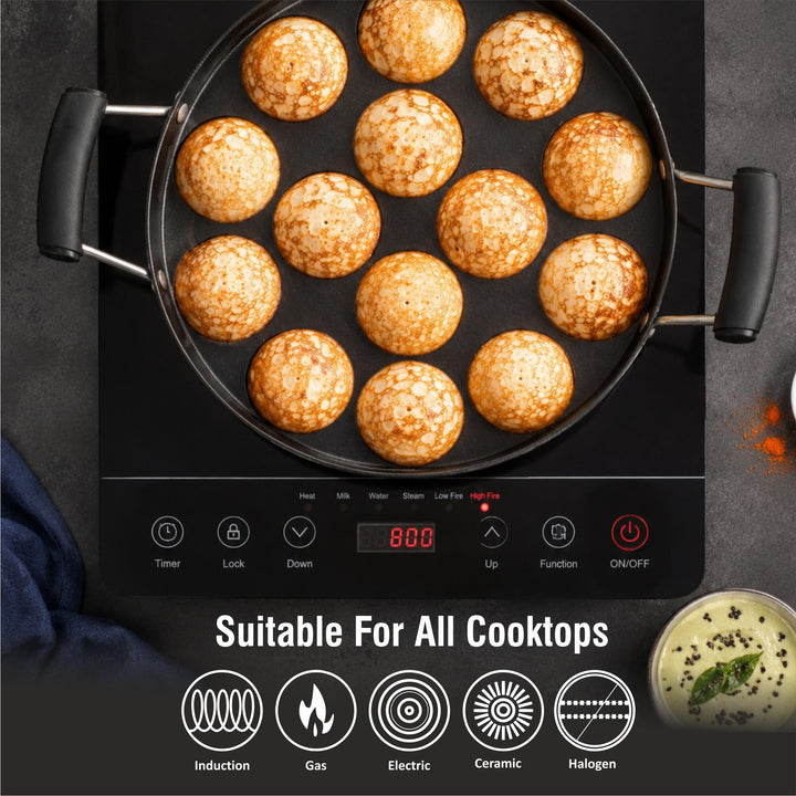 Staybrite Non-Stick Appam Pan with Steel Lid 20 CM | Appam Maker