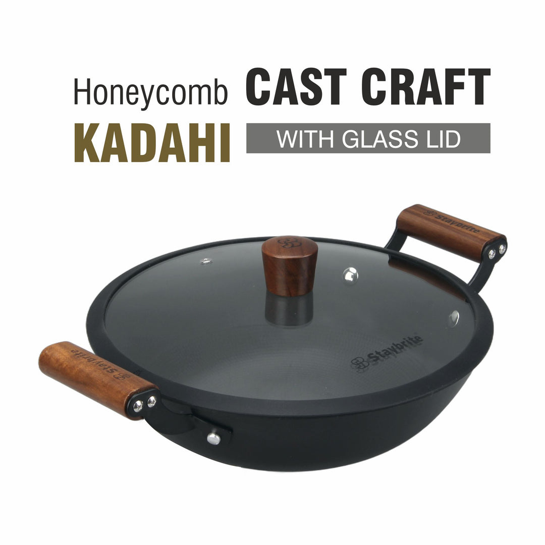 Cast Craft Honeycomb Kadai, Even Heating &amp; Healthy Cooking