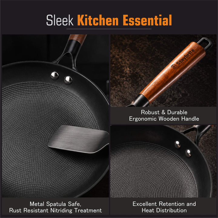 Cast Craft Honeycomb Frypan, Superior Heat Retention for Daily Cooking