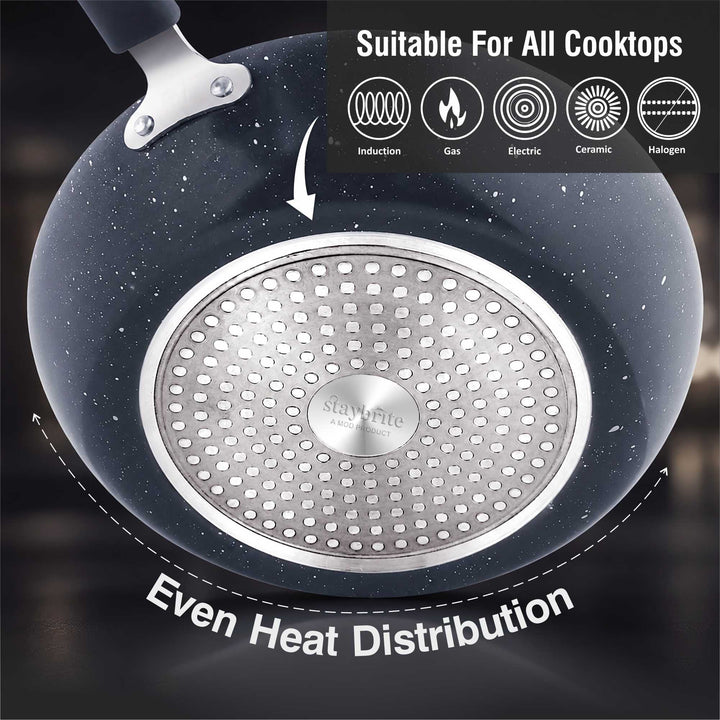 Staybrite Marble Coated Smart Frypan Without Lid | Easy to Clean