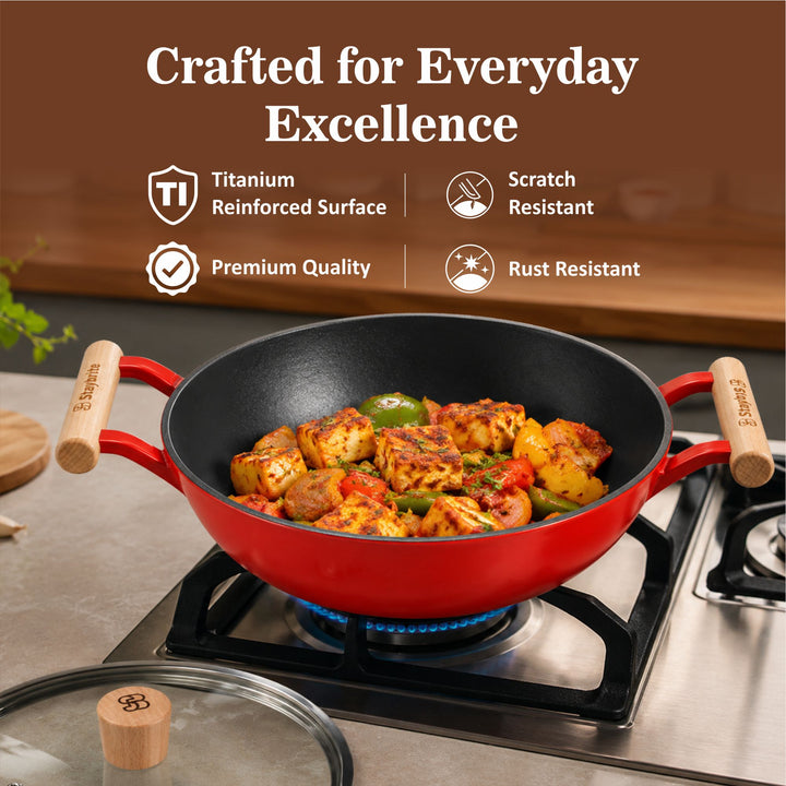 Cast Craft Platinum Kadai, 24 cm for Everyday Kitchen Use