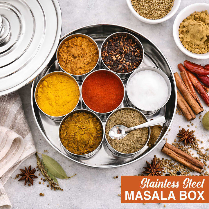 Staybrite Stainless Steel Classic Masala Box | Spice Storage Container