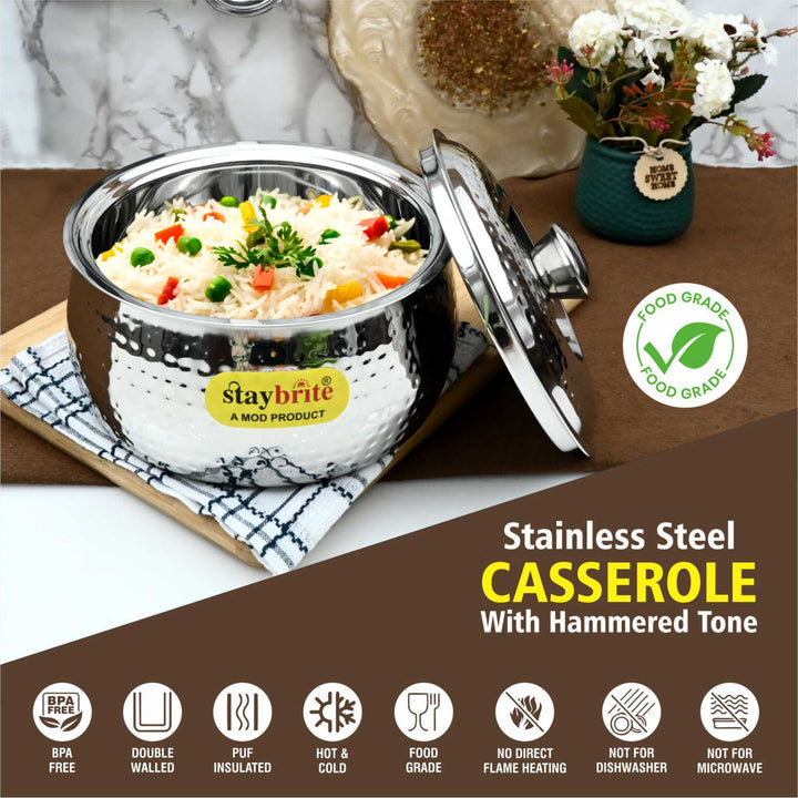 Hammered Hotpots – Premium Insulated Stainless Steel Casserole