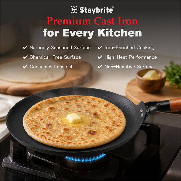 Cast Craft Honeycomb 26 cm Roti Tawa, Durable &amp; Easy Cooking