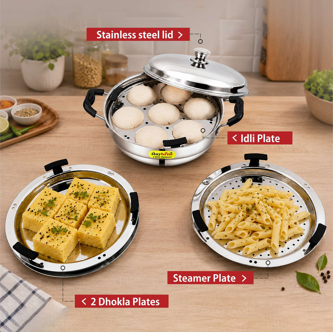 Staybrite - Stainless Steel Multi Purpose 28 cm 3 in 1 Kadai