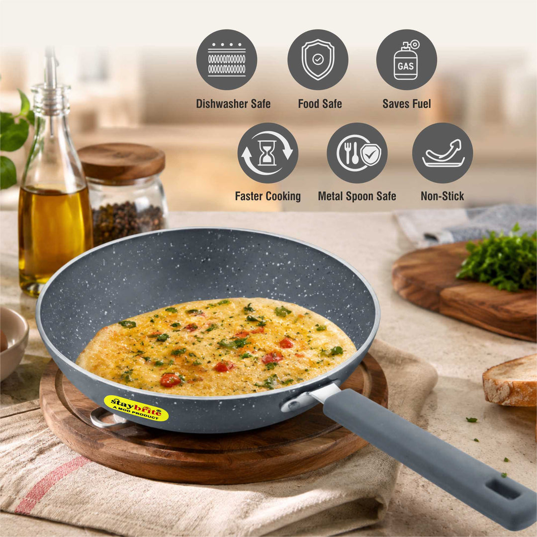 Staybrite Marble Coated Smart Frypan Without Lid | Easy to Clean
