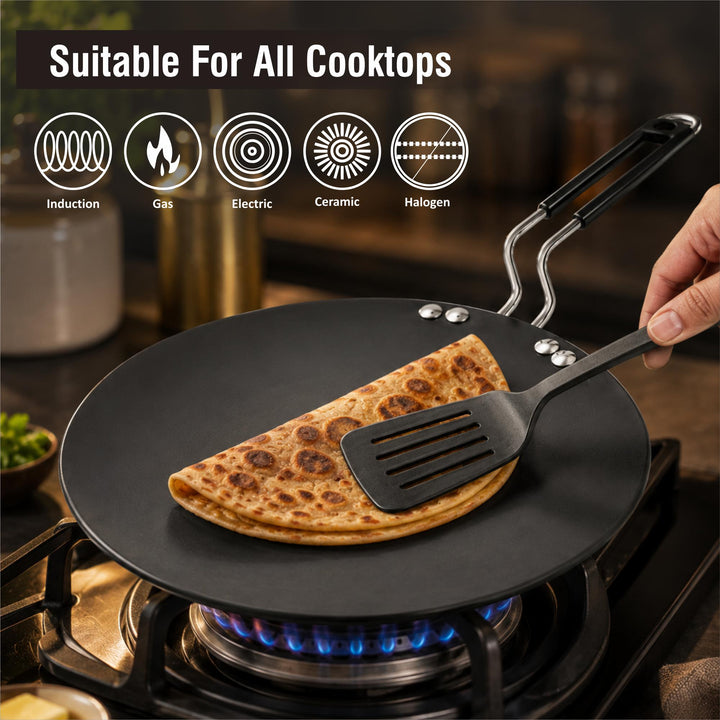 Staybrite Hard Anodized Roti Tawa | Extra Heavy Tawa for Soft Rotis