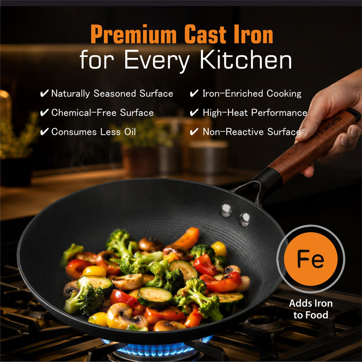 Cast Craft Honeycomb Frypan, Superior Heat Retention for Daily Cooking