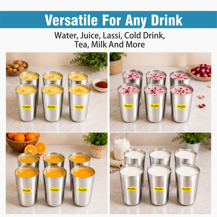 Staybrite Stainless Steel Ice Glass Set of 6 | Durable &amp; Stylish