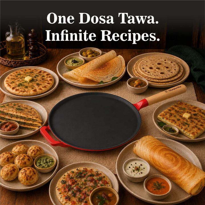 Cast Craft Platinum 28 cm Tawa, Durable &amp; Easy Cooking