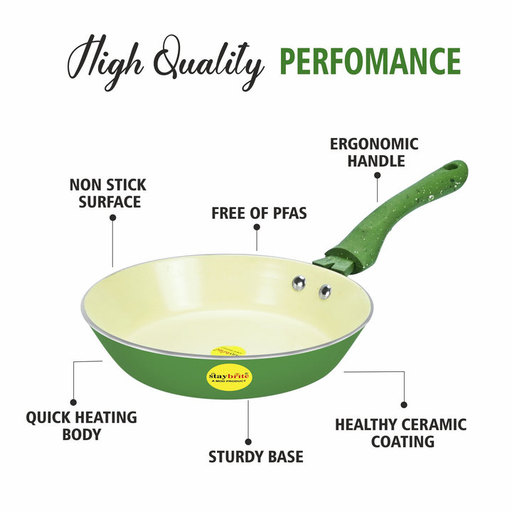 Ceramic Coated Taper Frypan for Healthy Low-Oil Cooking