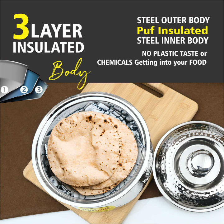 Hammered Hotpots – Premium Insulated Stainless Steel Casserole