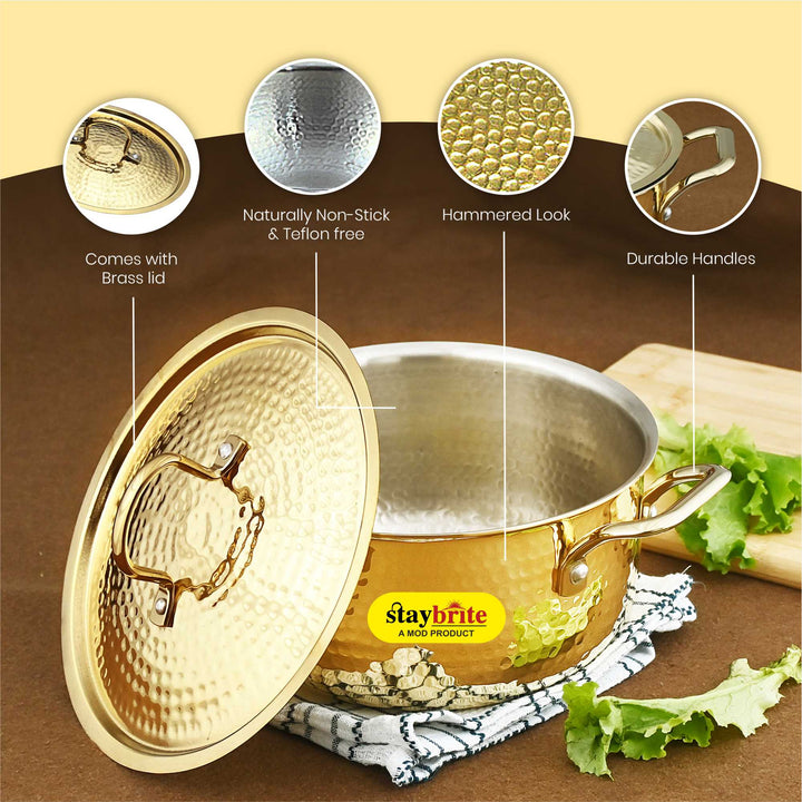 Premium Brass Stock Pot for Home &amp;amp; Professional Kitchens | Staybrite Cookware