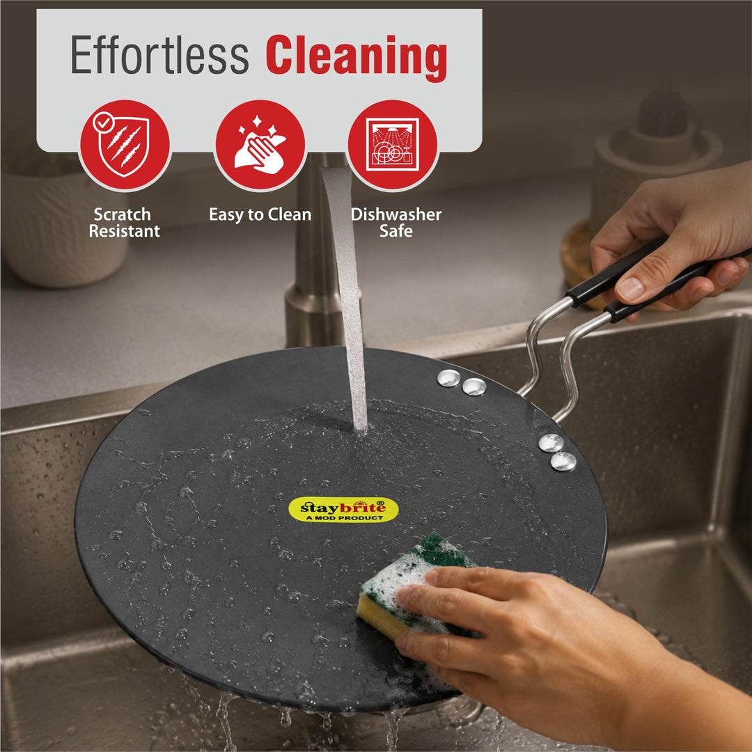 Staybrite Hard Anodized Roti Tawa | Extra Heavy Tawa for Soft Rotis