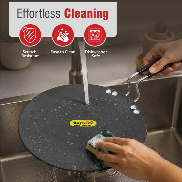 Staybrite Hard Anodized Roti Tawa | Extra Heavy Tawa for Soft Rotis