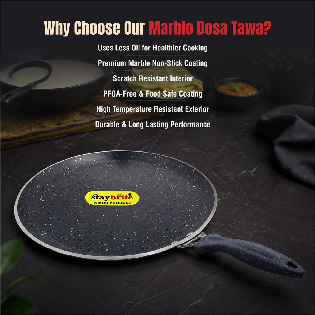 Staybrite Marblo Coated Dosa Tawa | Crispy &amp; Even Cooking