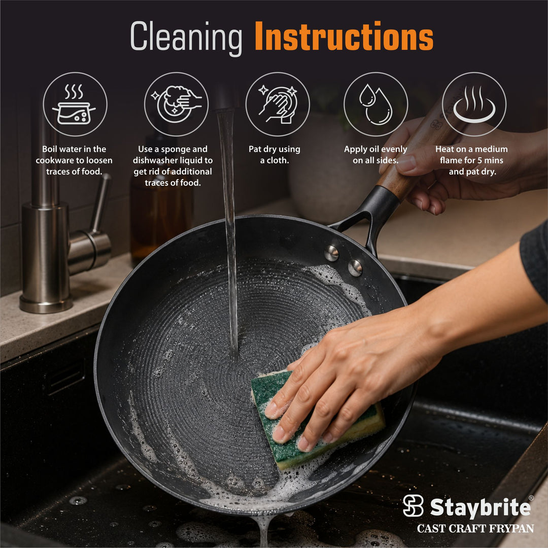 Cast Craft Honeycomb Frypan, Superior Heat Retention for Daily Cooking
