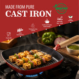 Staybrite Cast Craft Platinum Grill Pan 24 CM | Easy Grilling & Healthy Cooking