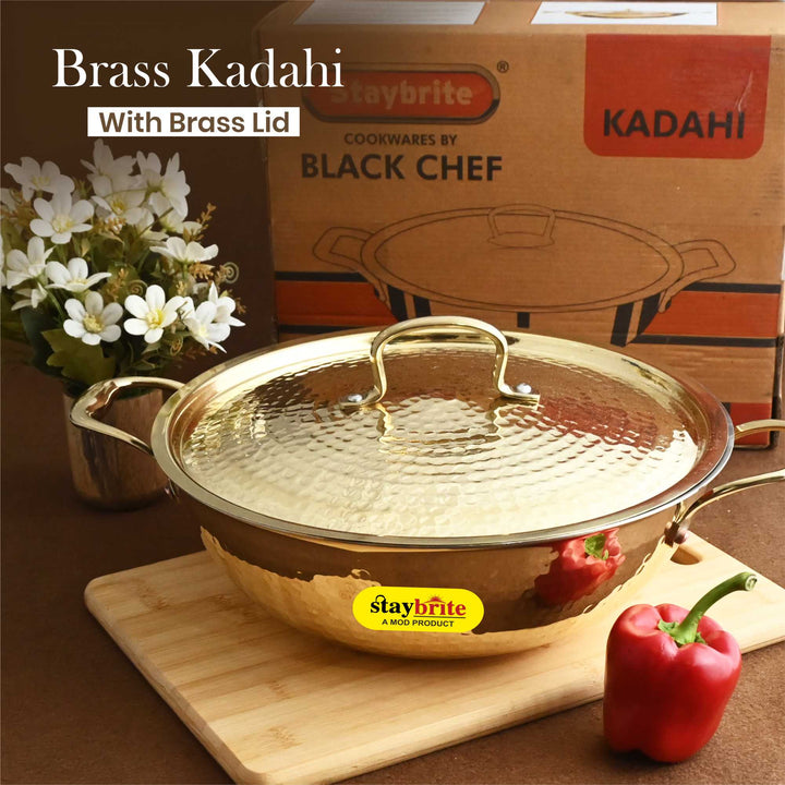 Brass Lid Kadhai – Traditional Indian Wok with Brass Lid | Staybrite Cookware