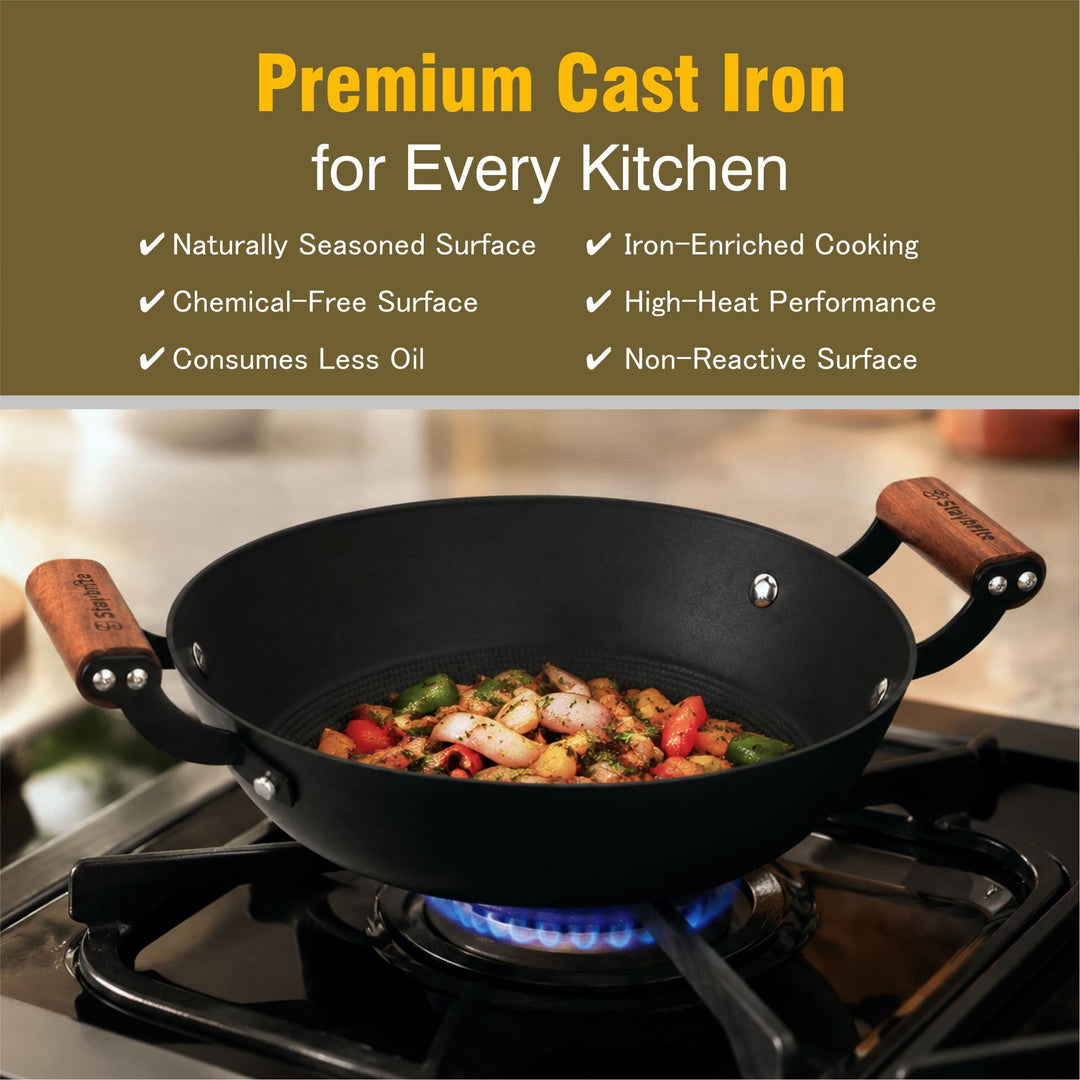 Cast Craft Honeycomb Kadai, Even Heating &amp; Healthy Cooking